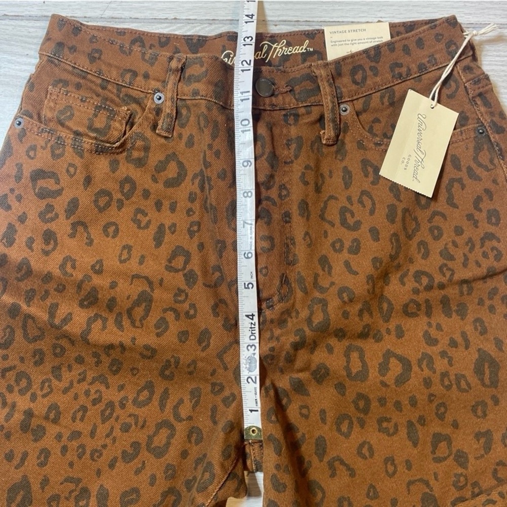 Universal Thread Jeans Womens 8 Strait Stretch Leopard Slim Hip NWT! - Picture 6 of 11